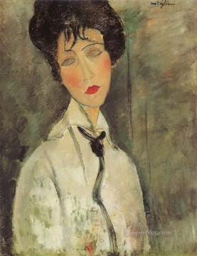 Mujer con corbata negra 1917 Amedeo Modigliani Pinturas al óleo